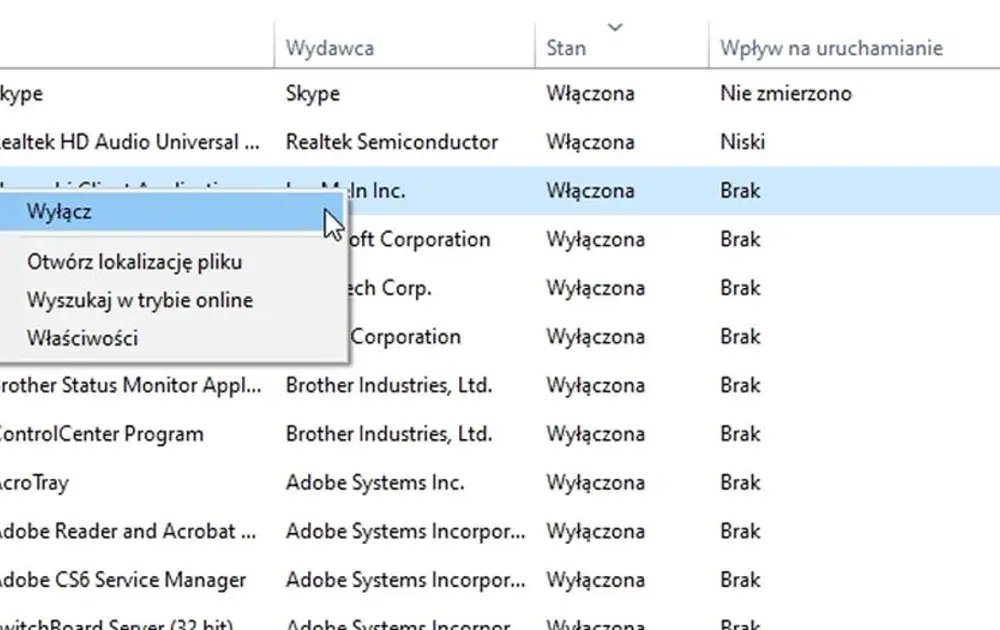 Jak wyłączyć programy z autostartu w Windows 7 i przyspieszyć system