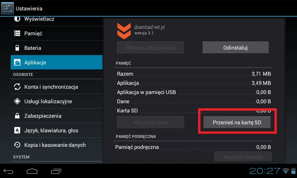 Jak przenieść aplikacje na kartę SD LG i zwolnić miejsce w telefonie