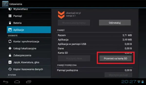 Jak przenieść aplikacje na kartę SD LG i zwolnić miejsce w telefonie